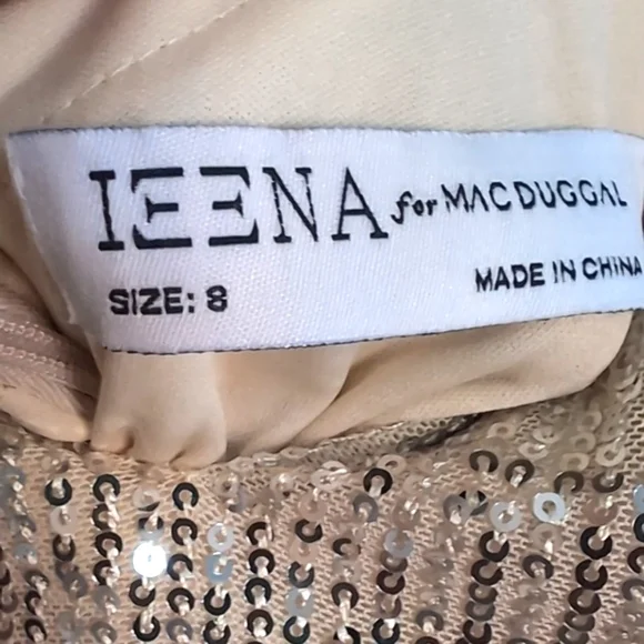 IEENA Mac Duggal fully sequined sheath gown In Silver...Size 8 - Picture 3 of 10